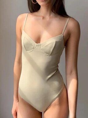 White Babaton Aritzia Contour Forte Bodysuit - Small